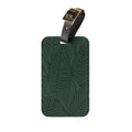 Tropical Palm Leaf Luggage Tag | Dark Green Leaf Pattern
