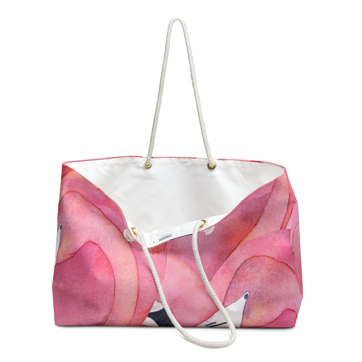 Pink Watercolor Floral Weekender Bag | Large Canvas Tote