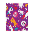 Unicorn Pony Velveteen Plush Blanket – Cute Magical Horse Throw for Kids