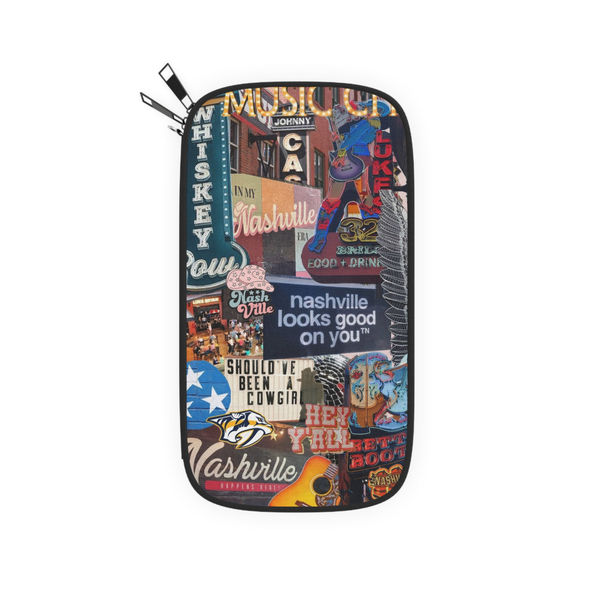 Nashville Collage Passport Wallet | Music City Travel Organizer