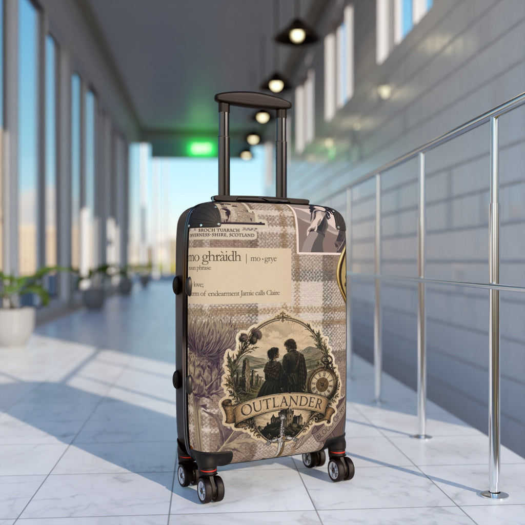 Outlander Collage Suitcase | Vintage Travel Plaid Luggage