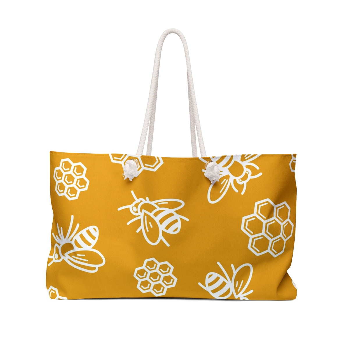 Honey Bees Pattern Weekender Bag | Bee Hexagon Print
