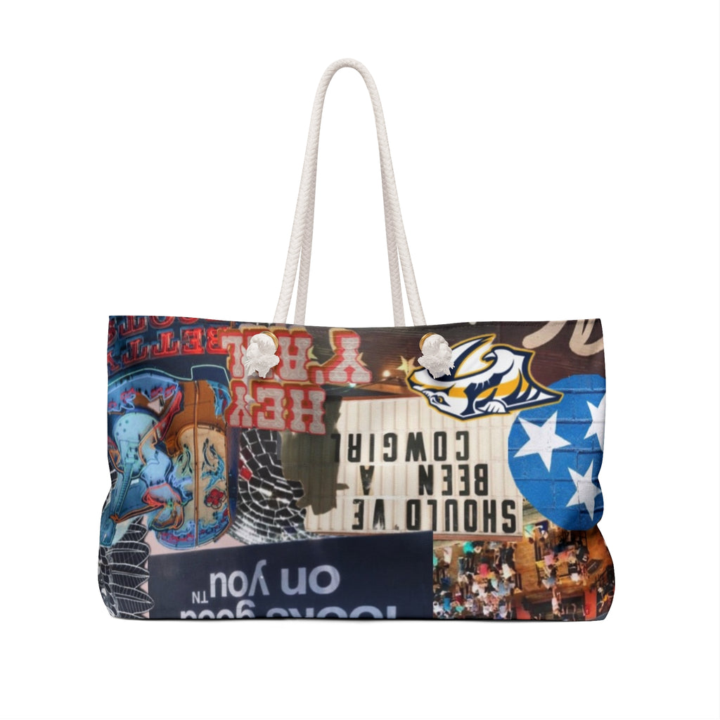 Nashville Neon Signs Weekender Bag | Music City Collage Tote