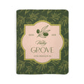 Olive Grove Label Fleece Sherpa Blanket | Botanical Olive Branch Design