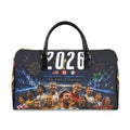 2026 World Cup Players Collage Faux Leather Travel Bag | Soccer Tote