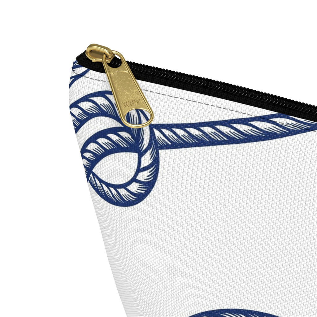 Nautical Rope & Anchor Accessory Pouch | T-Bottom Cosmetic Bag