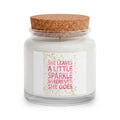 Blush & Bloom Gift Set — 'She Leaves a Little Sparkle' Candle, Blanket, Crochet Bouquet & Bow