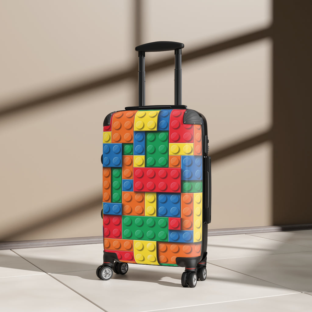 Colorful Building Block Pattern Suitcase – Kids’ Travel Luggage