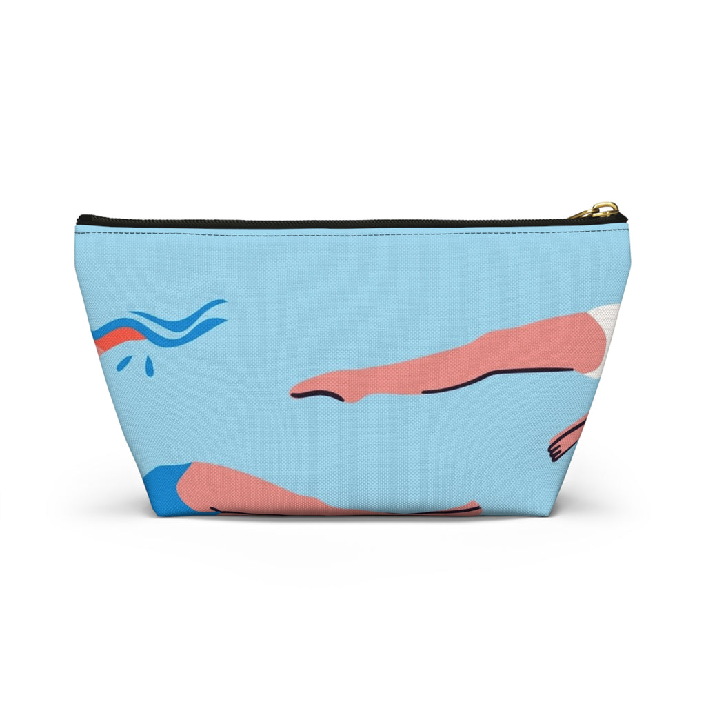 Swimmers Illustration Accessory Pouch | T-Bottom Zip Pouch