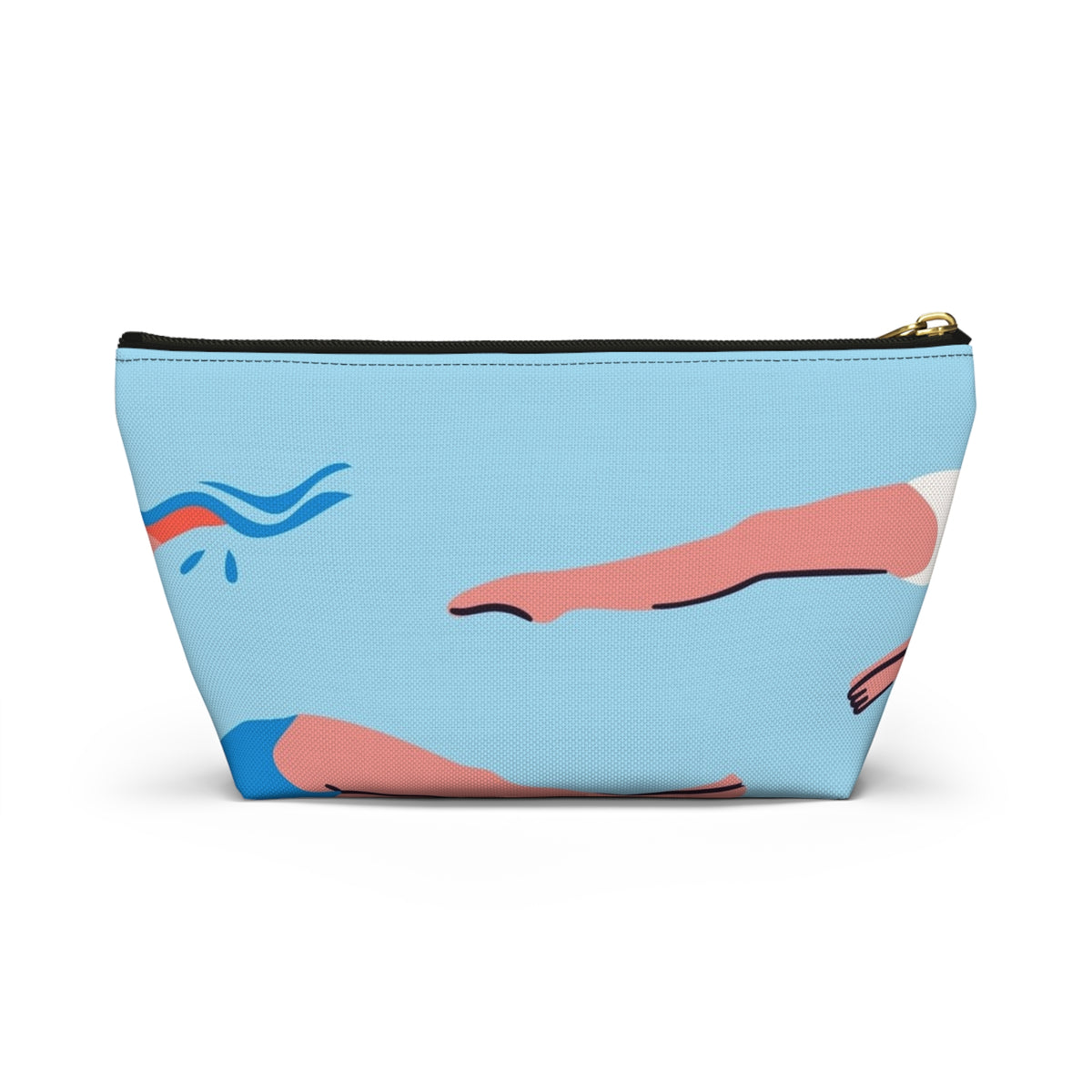 Swimmers Illustration Accessory Pouch | T-Bottom Zip Pouch