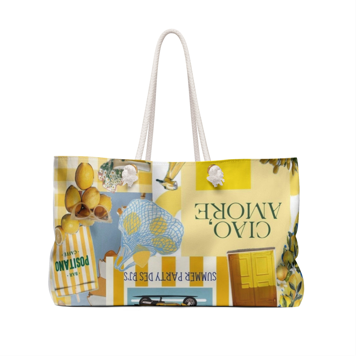 Amalfi Lemon Collage Weekender Bag | La Dolce Vita Beach Tote