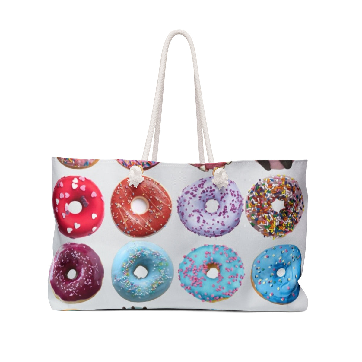 Donut Pattern Weekender Bag – Colorful Sprinkle Travel Tote