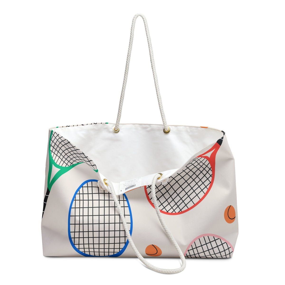 Colorful Tennis Racket and Balls Weekender Bag | Sporty Travel Tote