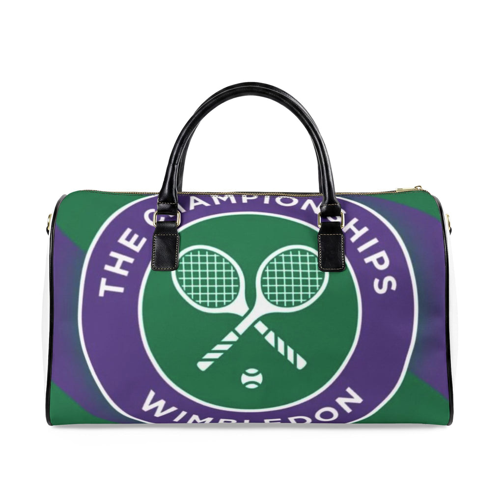 Wimbledon Tennis Logo Faux Leather Travel Bag | Tennis Weekend Duffel