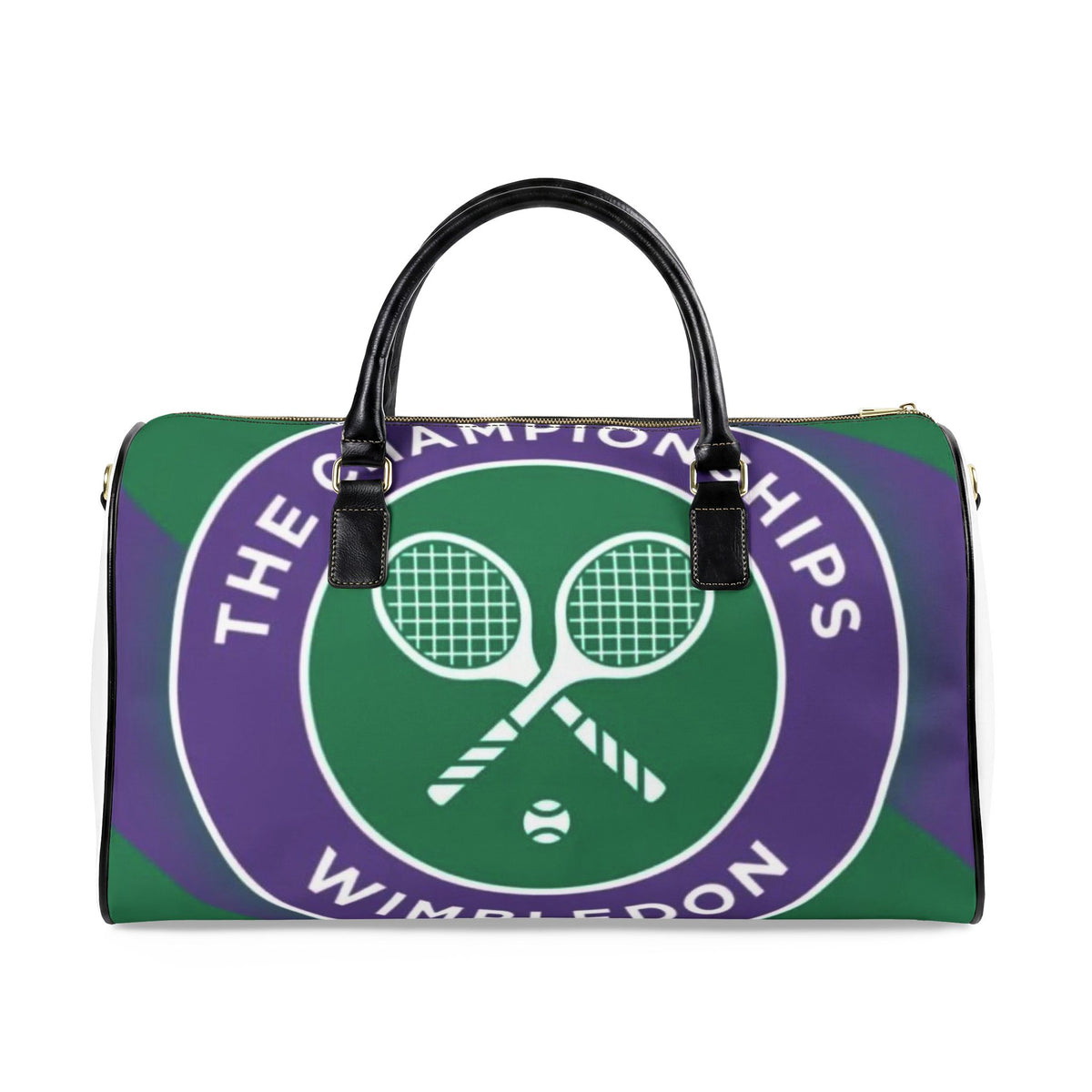 Wimbledon Tennis Logo Faux Leather Travel Bag | Tennis Weekend Duffel
