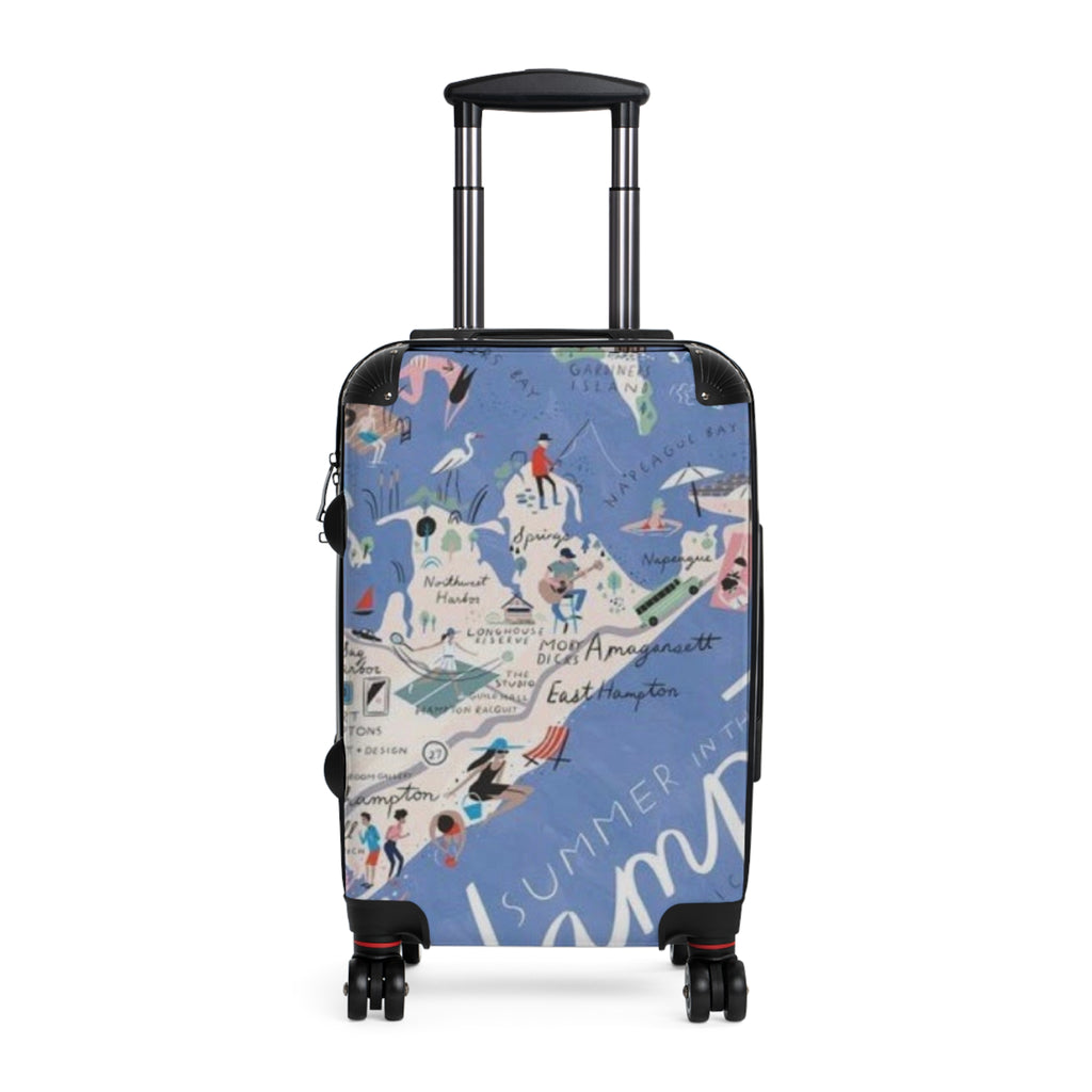 Summer Map Carry-On Suitcase – Illustrated Beach Destinations Travel Luggage
