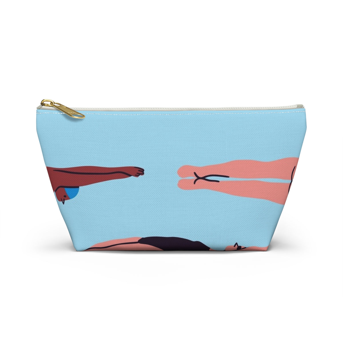 Swimmers Illustration Accessory Pouch | T-Bottom Zip Pouch