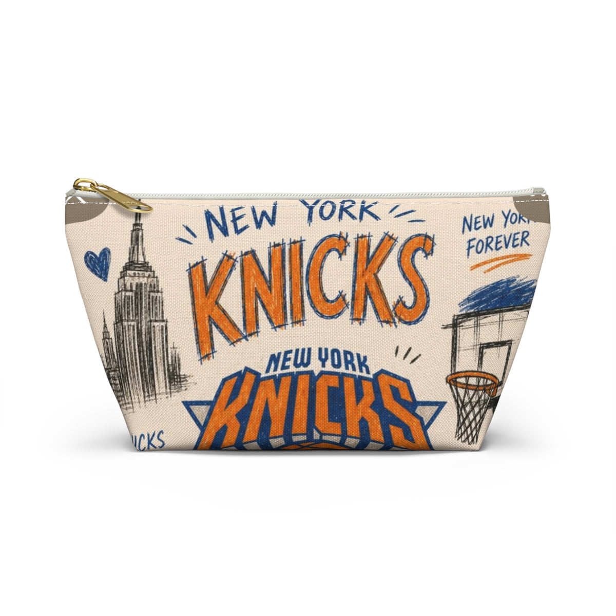 New York Knicks Accessory Pouch | Basketball NBA Team Zip Pouch