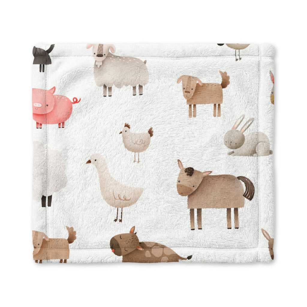 Baby Lovey Blanket — Soft Minky Farm Animal Security Blanket for Infant