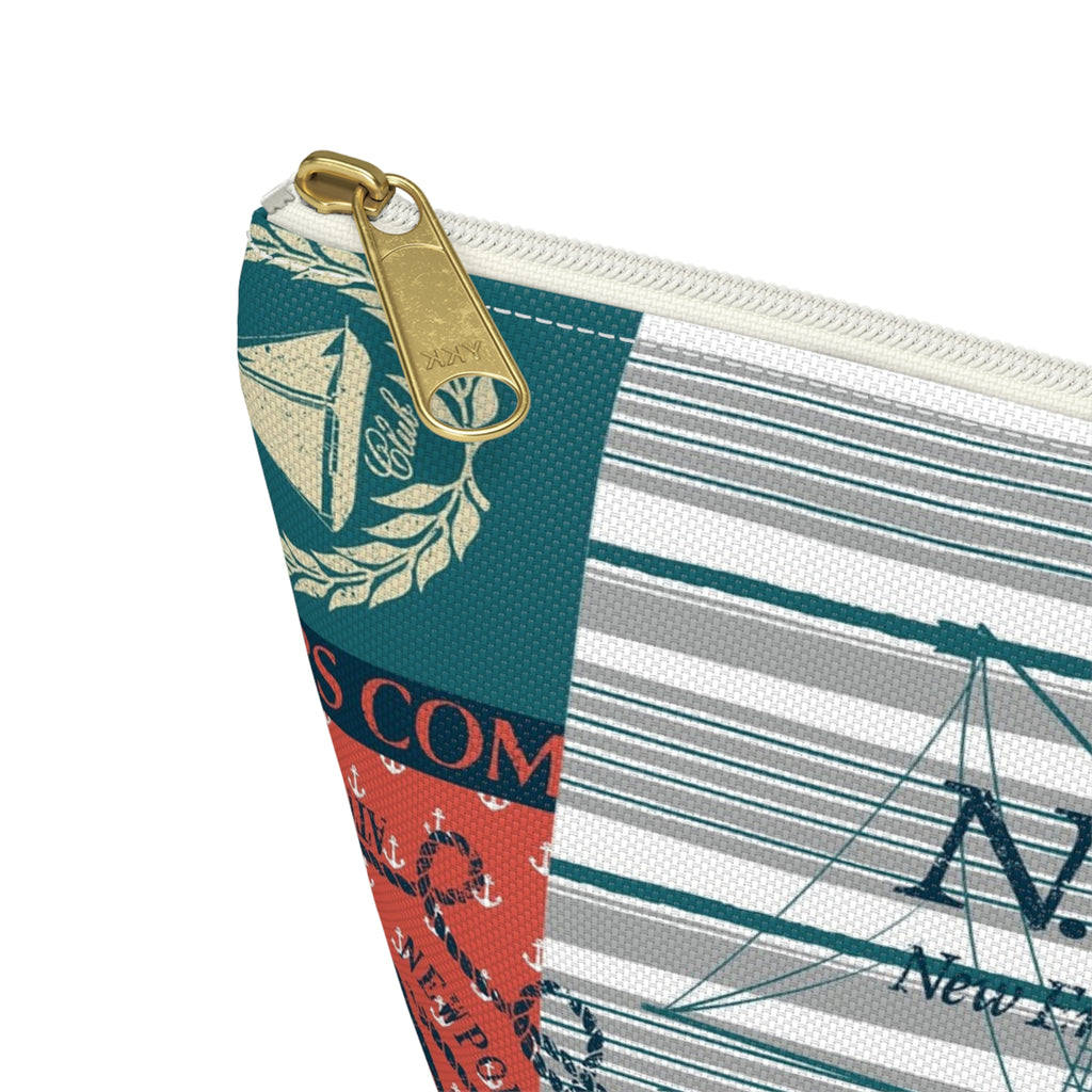 Nautical Sailboat Patchwork Accessory Pouch