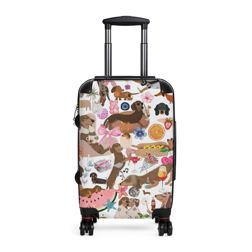 Dachshund Travel Suitcase — Cute Wiener Dog Pattern Carry-On