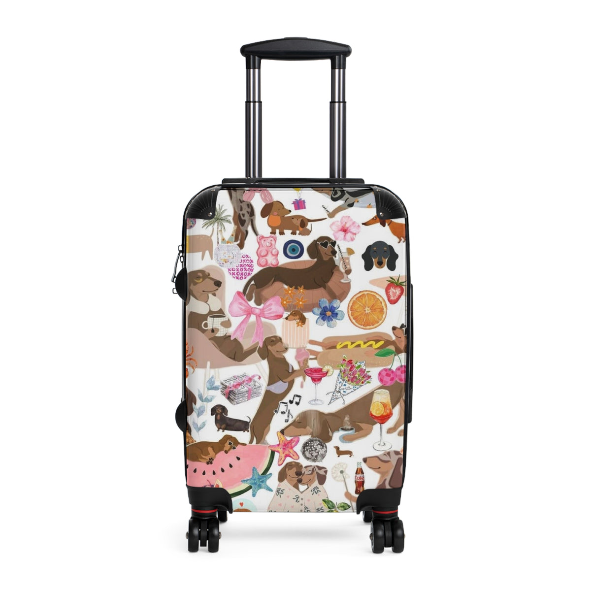 Dachshund Travel Suitcase — Cute Wiener Dog Pattern Carry-On
