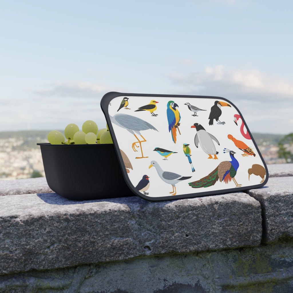 Colorful Bird Pattern Bento Box