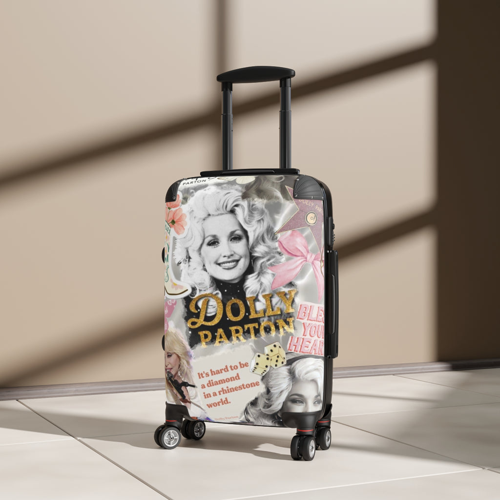 Dolly Parton Collage Suitcase — Vintage Music Icon Carry-On