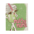 Matcha Mama Velveteen Plush Blanket — Cute Retro Matcha Drink Design