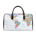 World Map Faux Leather Travel Bag | Colorful Atlas Duffle