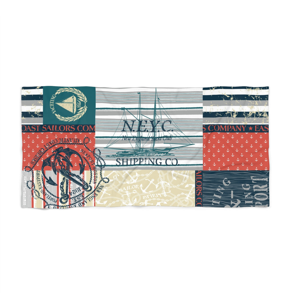 Nautical Patchwork Beach Towel – NEYC Shipping Co. Sailor Vintage Design