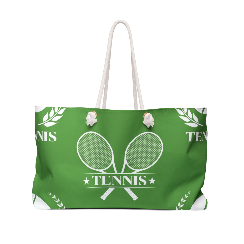Tennis Racket Crest Weekender Bag | Green Court Sports Tote