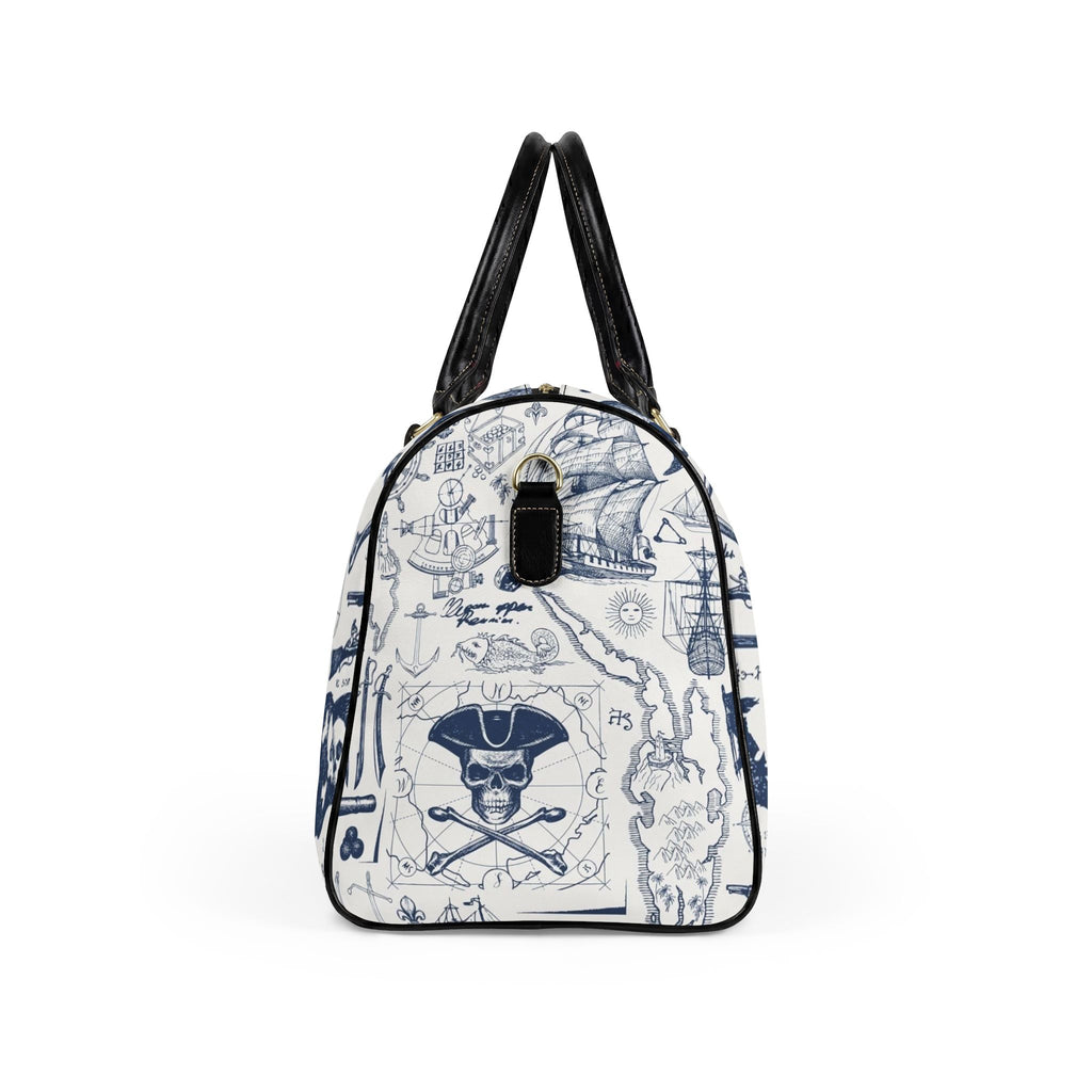 Nautical Pirate Map Duffle Bag | Faux Leather Travel Bag