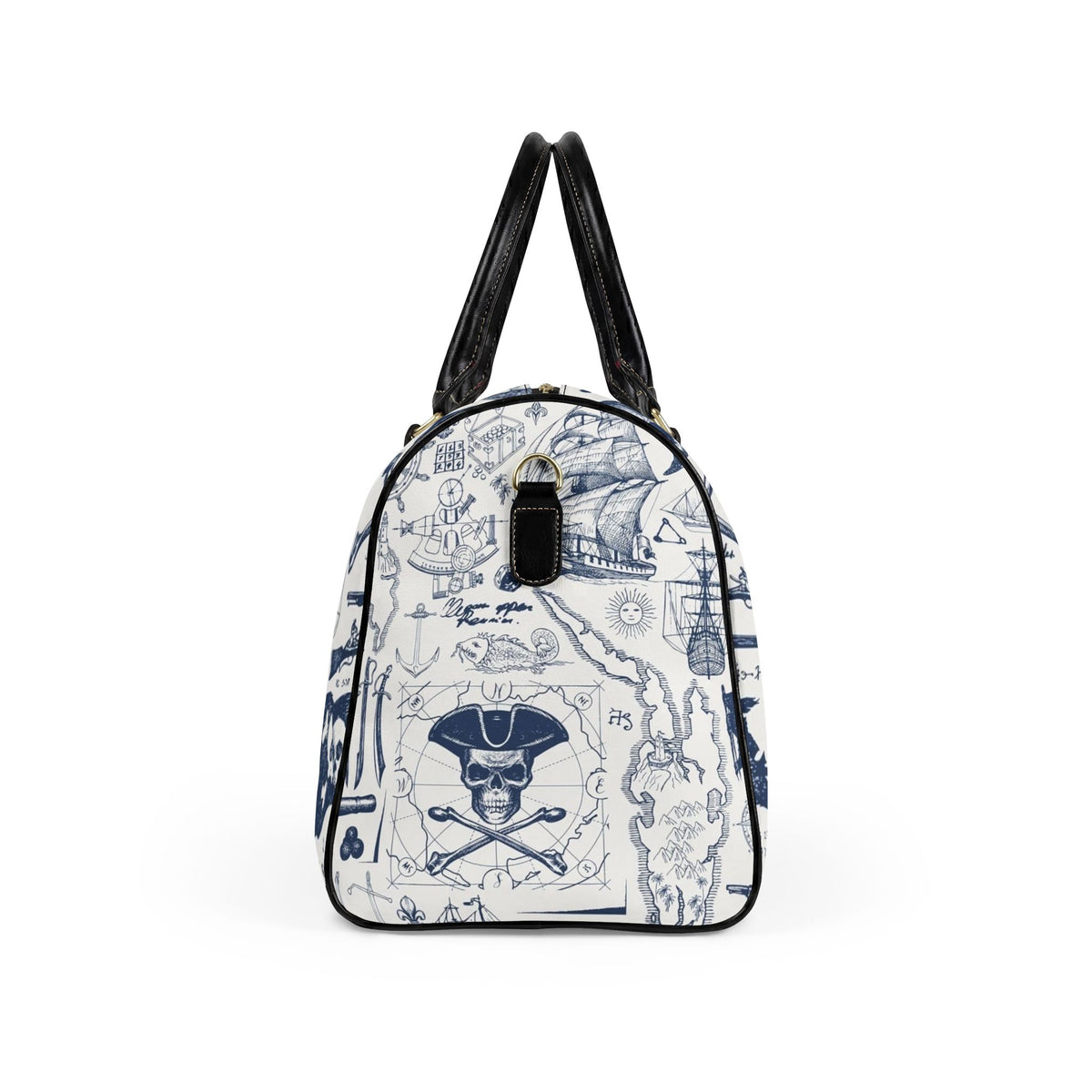 Nautical Pirate Map Duffle Bag | Faux Leather Travel Bag