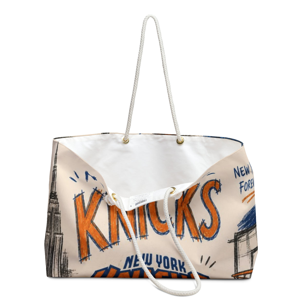 New York Knicks Basketball Weekender Bag | NY City Skyline Sports Tote