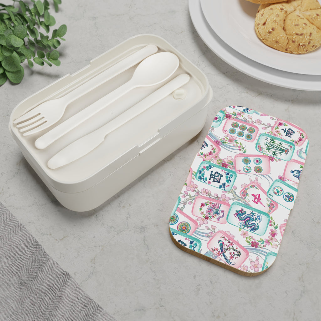 Mahjong Tile Pattern Bento Box | Asian Floral Mahjong Design