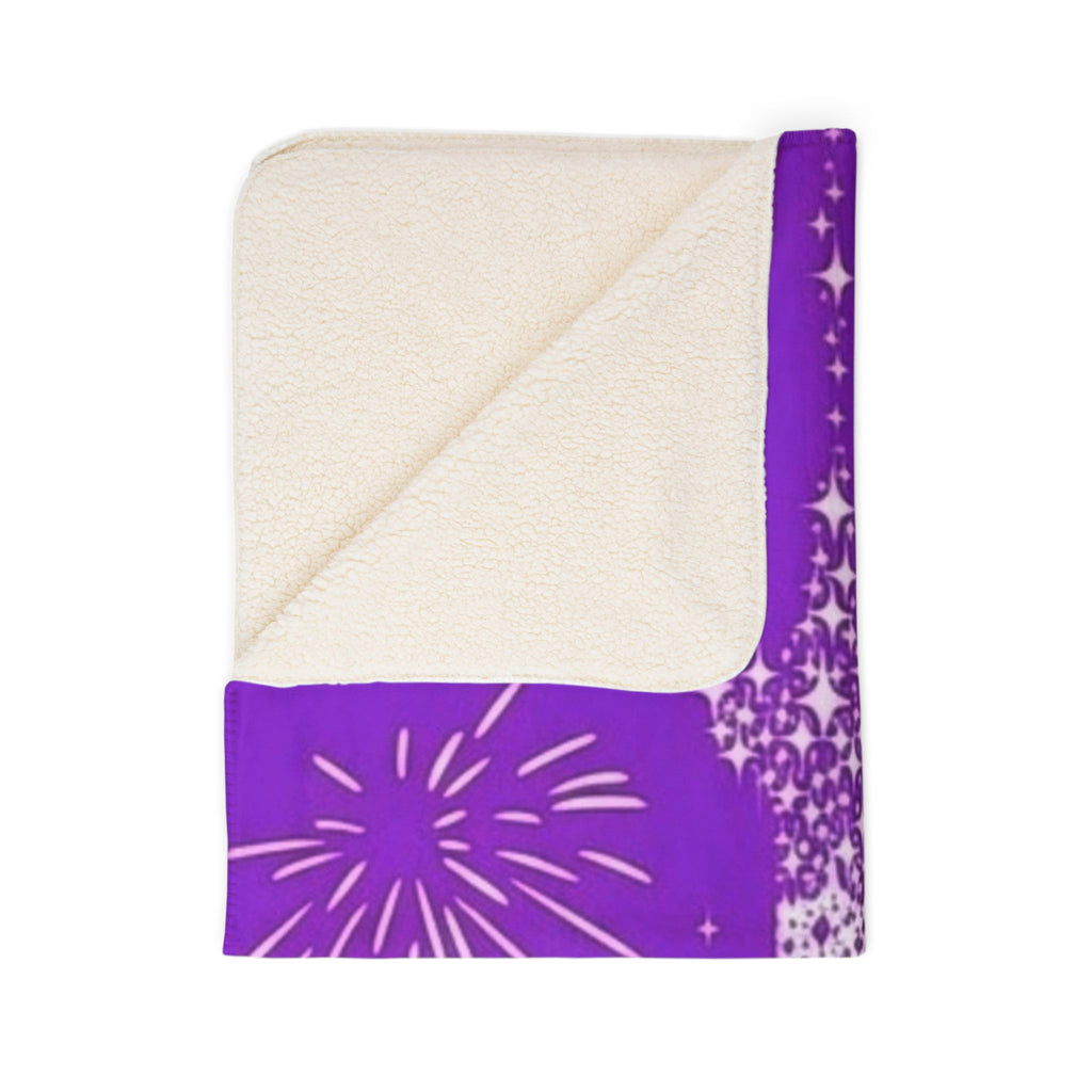 Magical Castle Fireworks Fleece Sherpa Blanket