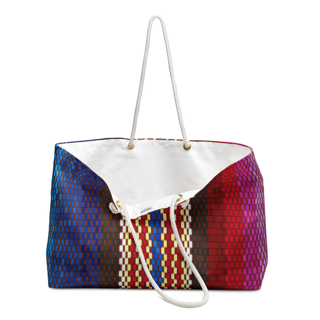 Colorful Southwestern Stripe Weekender Bag | Boho Tote, Travel Carryall