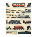 Vintage Steam Train Pattern Sherpa Blanket | Retro Locomotive Throw