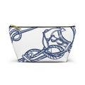 Nautical Rope & Anchor Accessory Pouch | T-Bottom Cosmetic Bag
