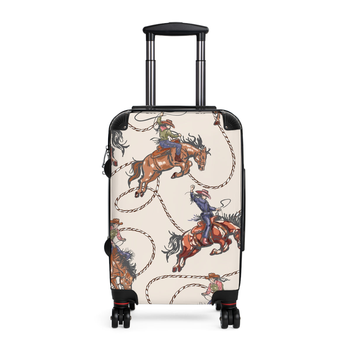 Cowboy Rodeo Rope Pattern Suitcase | Western Travel Luggage