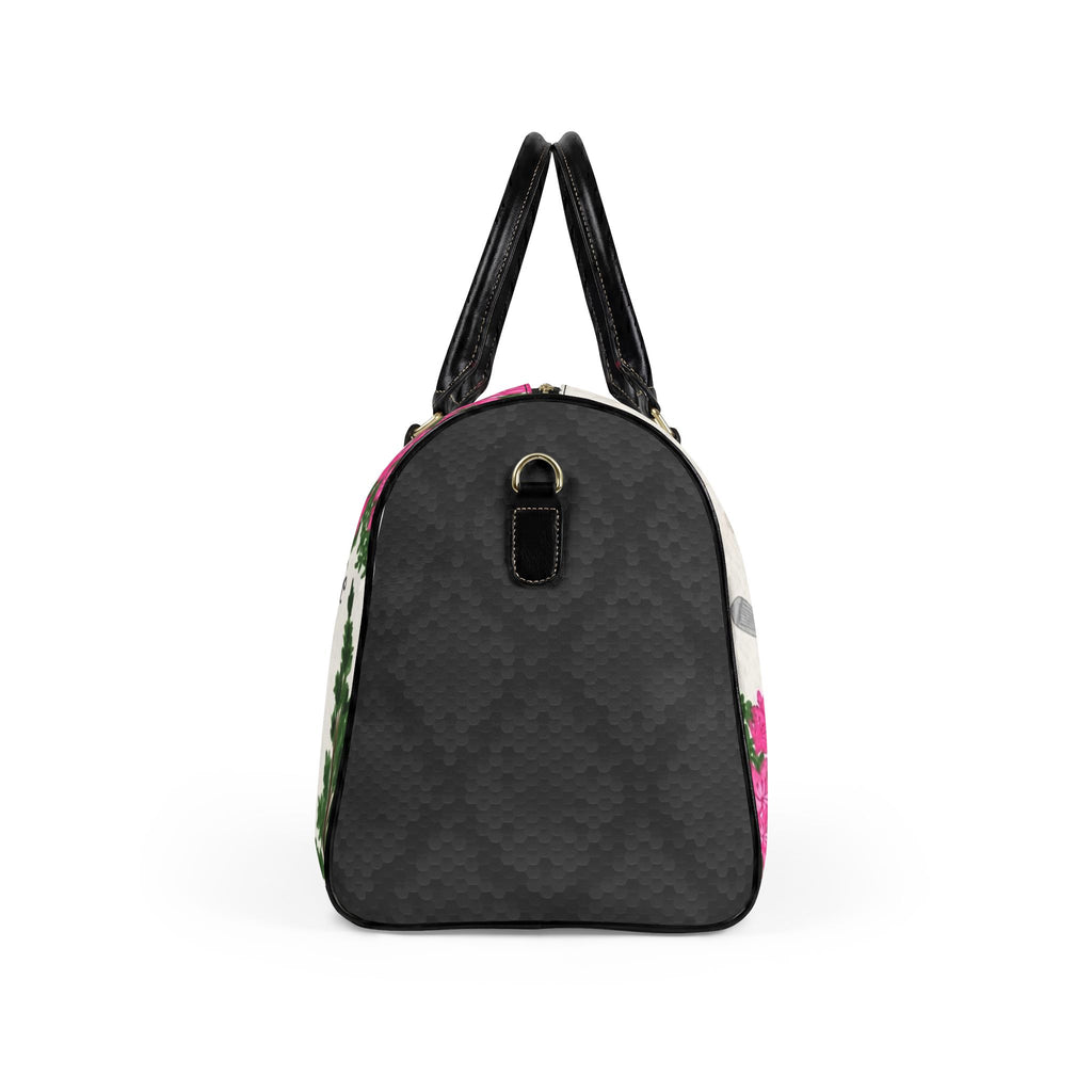 Masters Green Jacket Pattern Faux Leather Travel Bag | Golf Course Illustration