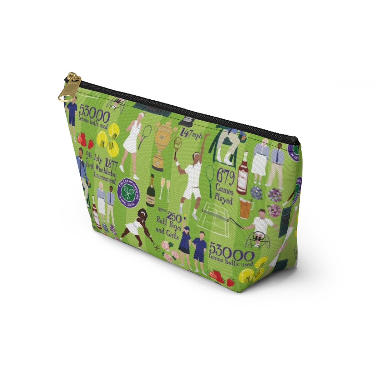 Wimbledon Tennis Pattern Accessory Pouch