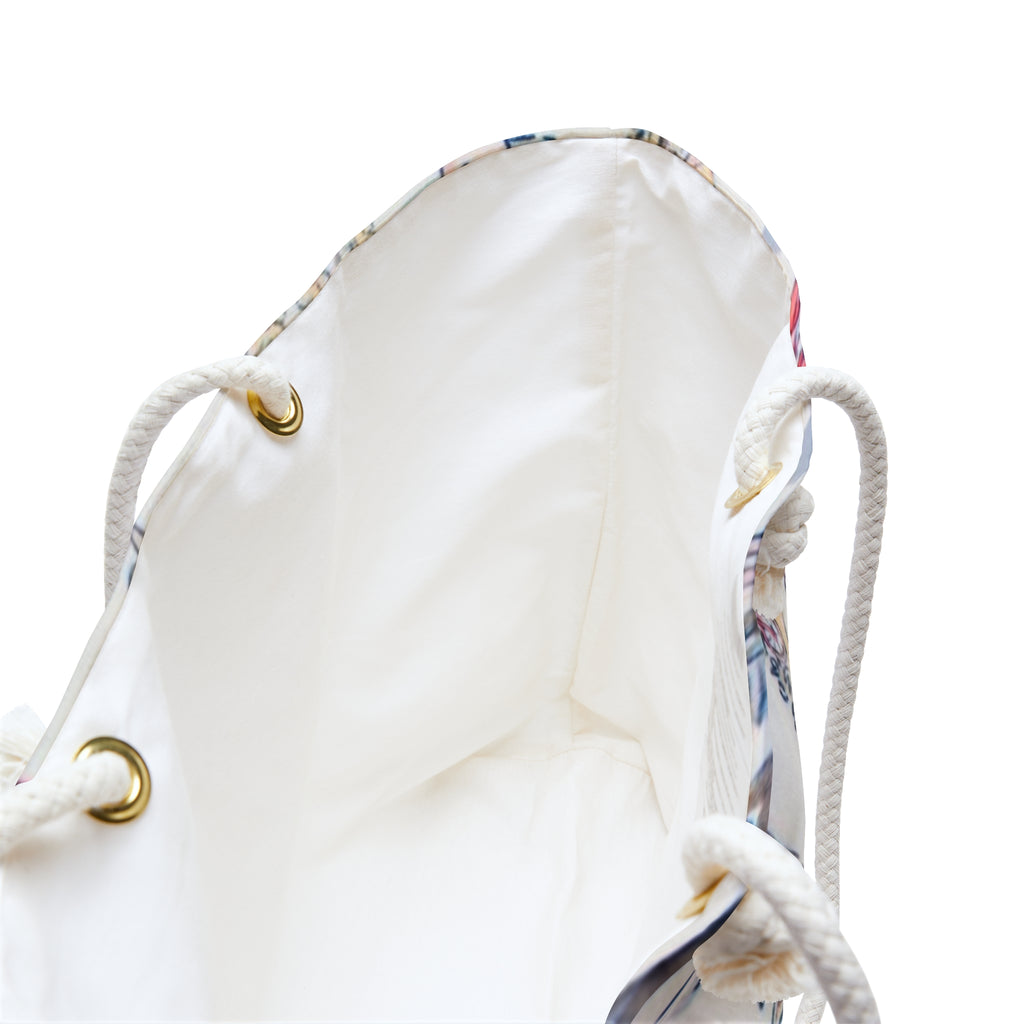 Nautical Coastal Print Weekender Bag – Beachy Lighthouse & Sailboat Travel Tote