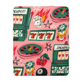 Retro Casino Slot Machine Sherpa Blanket | Vegas Gambling Pattern