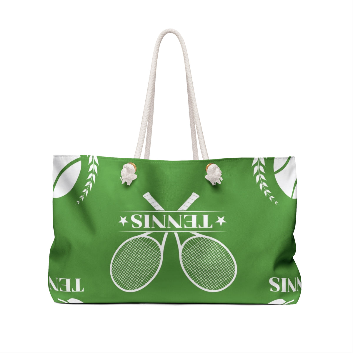 Tennis Racket Crest Weekender Bag | Green Court Sports Tote