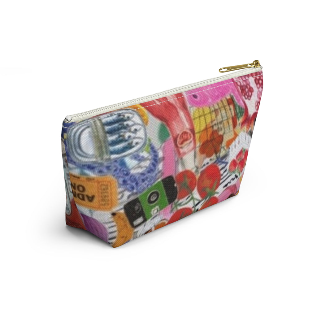 Colorful Collage Accessory Pouch — T-Bottom Cosmetic & Travel Organizer