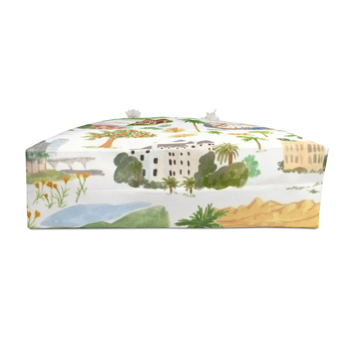 California Travel Weekender Bag – Illustrated Coastal Cities Print