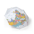World Map Print Umbrella | Foldable Travel Map Rain Umbrella