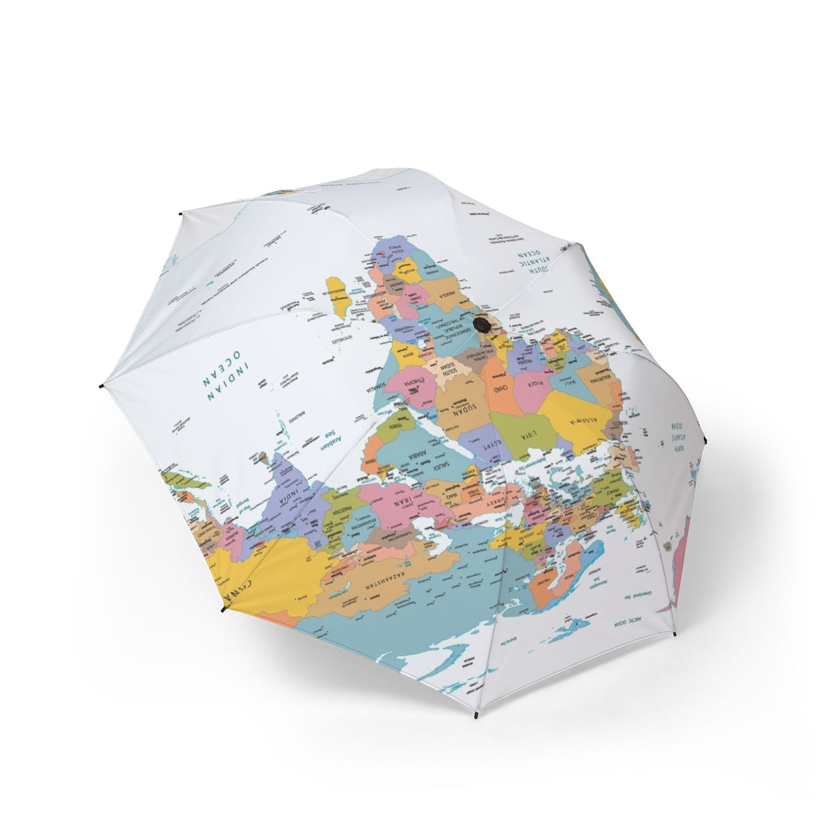 World Map Print Umbrella | Foldable Travel Map Rain Umbrella